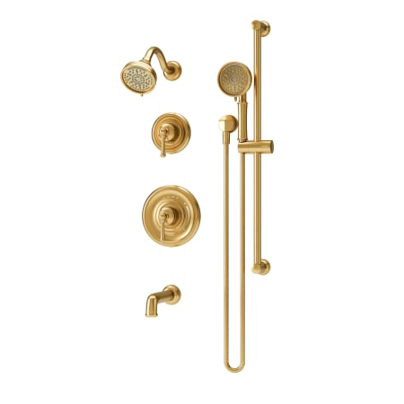Symmons Braston Tub and Shower Trim Package with 1.5 GPM Multi Function Shower Head and Hand Shower Brushed Bronze
