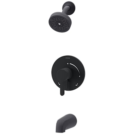 Symmons Solarity Tub and Shower Trim Package with 1.5 GPM Single Function Shower Head Matte Black
