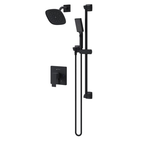 Symmons Verity HydroMersion Pressure Balanced Shower System with Shower Head, Hand Shower, Shower Arm, Hose, and Valve Trim with Integrated Diverter Matte Black