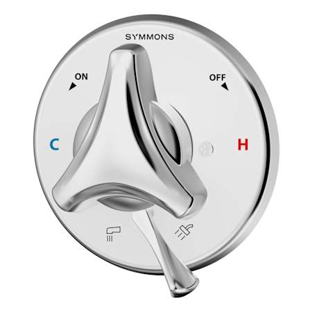 Symmons Origins Pressure Balanced Valve Trim Only with Single Dial Handle and Integrated Diverter - Less Rough In Polished Chrome