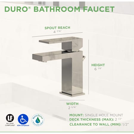 Duro Single Hole Dimensions