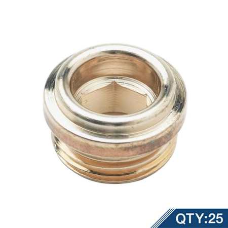 T and S Brass Removable Brass Seats (Qty 25), 1/4" Hex Broach Polished Chrome