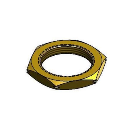 T and S Brass Lock Nut, 3/4-14 NPSM Female (Unplated Brass) Polished Chrome