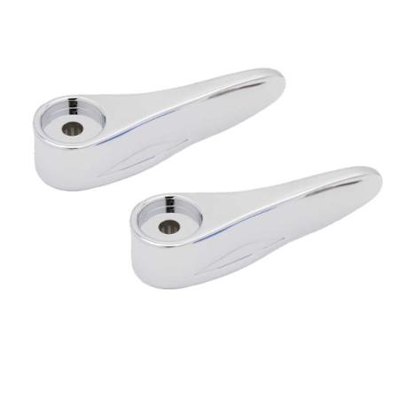 T and S Brass New-Style Lever Handles, Blank (Qty2) Polished Chrome