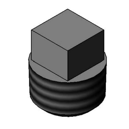 T and S Brass 3/8" NPT Plug, Brass, Rough Chrome Plated Polished Chrome