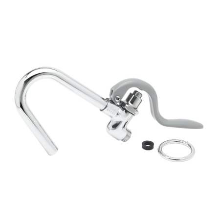 T and S Brass Hook Nozzle and Self-Closing Valve (Gray) Chrome