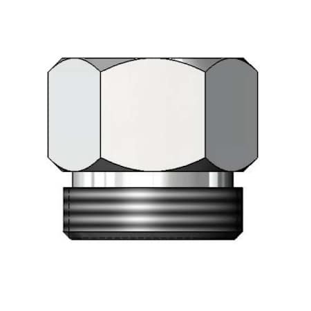 T and S Brass Inlet Nut, 1/2-14NPSM Female x 7/8-20UN Male Polished Chrome