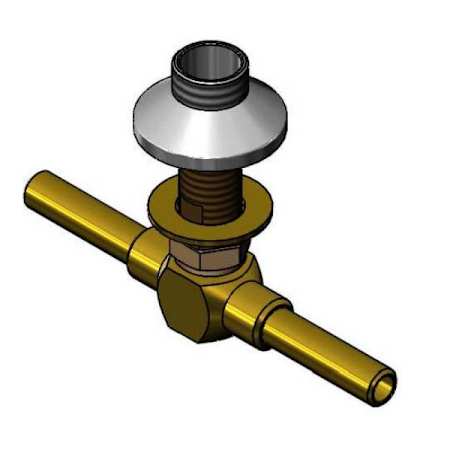 T and S Brass 8" c/c Center Body Assembly, Swivel GN Outlet Polished Chrome
