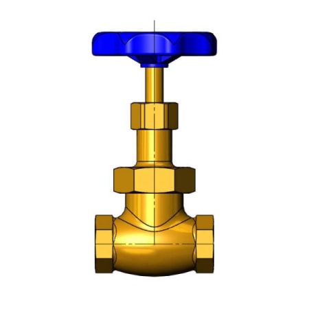 T and S Brass 1/2" Globe Valve, Blue Handle Polished Chrome