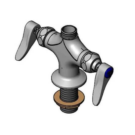 T and S Brass Double Handle Deck Mounted Food Service Faucet Chrome Plated