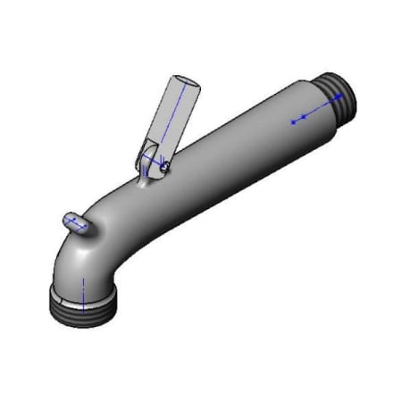 T and S Brass Nozzle Assembly with Clevis (Rough Chrome) Rough Chrome
