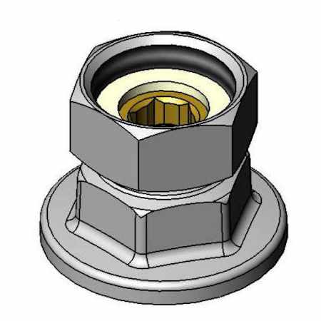 T and S Brass 3/8" NPT Eccentric Flange Assembly, Chrome Finish Polished Chrome