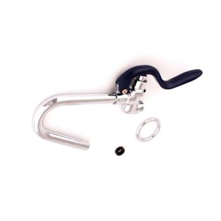 T and S Brass Spray Valve & Hook Nozzle Assembly, Blue Handle Polished Chrome