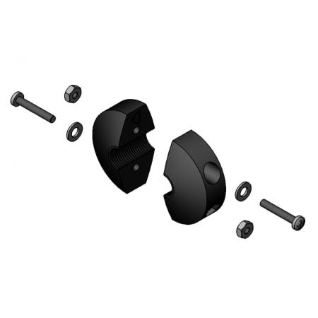 T and S Brass 3/8" Hose Stop with Fasteners Black