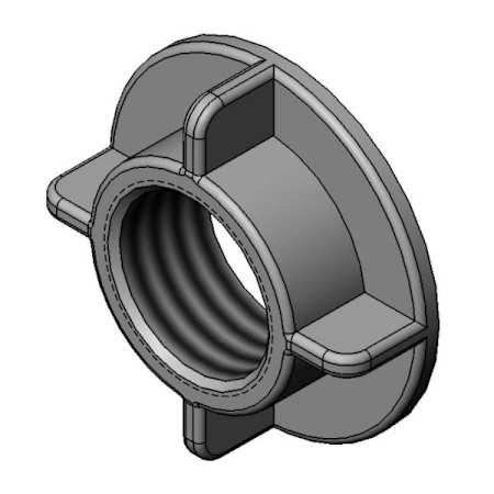 T and S Brass Shank Nut, Plastic Polished Chrome