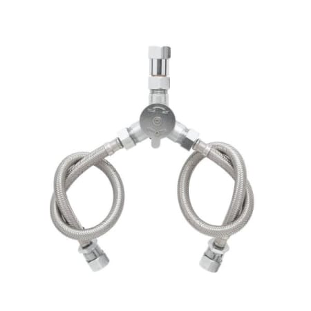 T and S Brass Temperature Control Mixing Valve, 18" Flexible Stainless Steel with 1/2" Male Inlets Polished Chrome