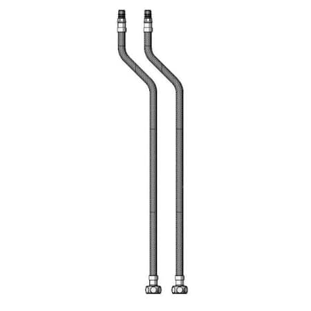 T and S Brass 19" Flex SS Supply Hoses, 3/8" Compression Female Swivel Inlet, M10x1.0 Connection (Qty 2) Brushed Stainless Steel