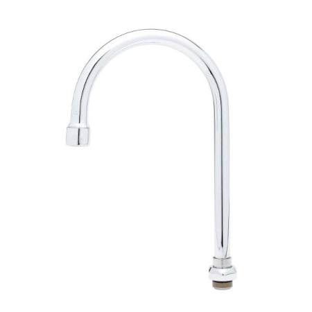 T and S Brass Swivel Gooseneck, 5-3/4" Spread, 1.2 GPM Laminar Flow Device Polished Chrome