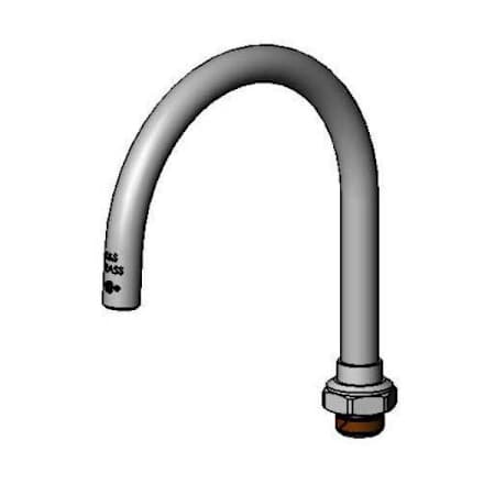 T and S Brass Plain End Swivel Gooseneck, 5-11/16" Spread, 7-1/4" Height, 3-5/16" Clearance, 1.0 GPM for EC-3130 ADE Faucet Series Polished Chrome