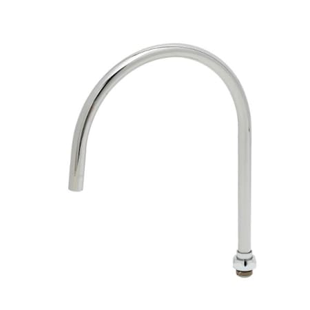 T and S Brass Swivel Gooseneck, 7-3/4" Spread, 11-7/16" Height, 5-1/2" Clearance, Plain End Tip Polished Chrome