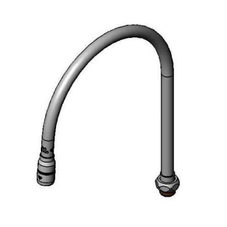 T and S Brass Swivel Gooseneck with 2.2 GPM Aerator, 8-13/16" Spread, 12-1/16" Height, 5-1/8" Clearance Polished Chrome