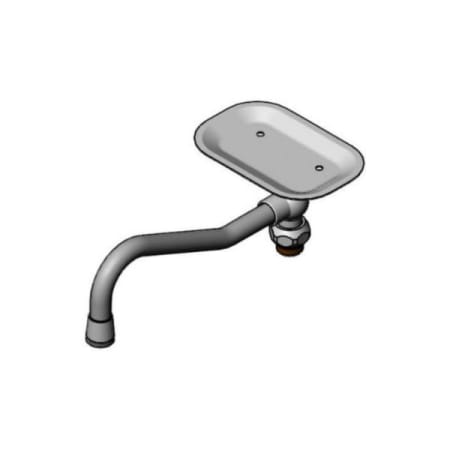 T and S Brass 8" Swivel Nozzle with Soap Dish Attachment Polished Chrome