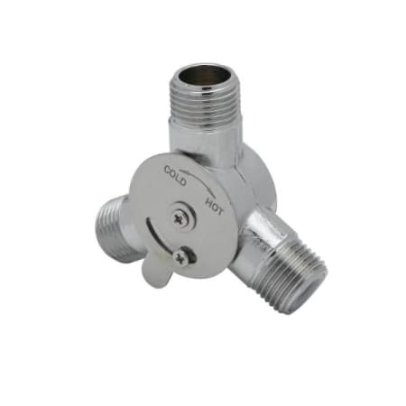 T and S Brass Manual Mixing Valve, 1/2" NPSM Inlets & Outlet, Inlet Check Valves (Equip & ChekPoint Series) Chrome