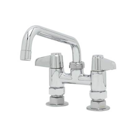 T and S Brass Double Handle 4" Deck Mounted Food Service Faucet Chrome Plated