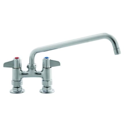 T and S Brass Faucet, Deck Mount, 4" Centers, 12" Swing Nozzle Chrome