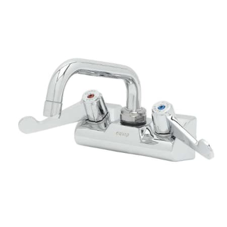 T and S Brass Equip 4" Wall Mount Faucet with 6" Swing Nozzle, 4" Wrist Handles, 2.2 GPM Aerator Chrome