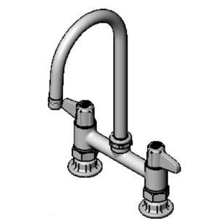 T and S Brass Double Handle 6" Deck Mounted Food Service Faucet Chrome Plated