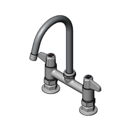 T and S Brass Double Handle 6" Deck Mounted Food Service Faucet Chrome Plated
