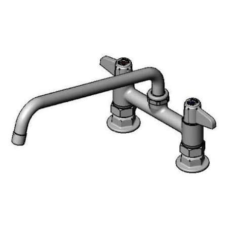 T and S Brass Double Handle 6" Deck Mounted Food Service Faucet Chrome Plated