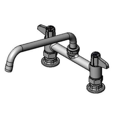 T and S Brass Double Handle 7" Deck Mounted Food Service Faucet Chrome Plated