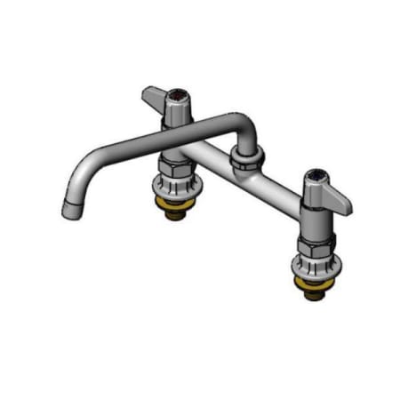 T and S Brass Double Handle 8" Deck Mounted Food Service Faucet Chrome Plated