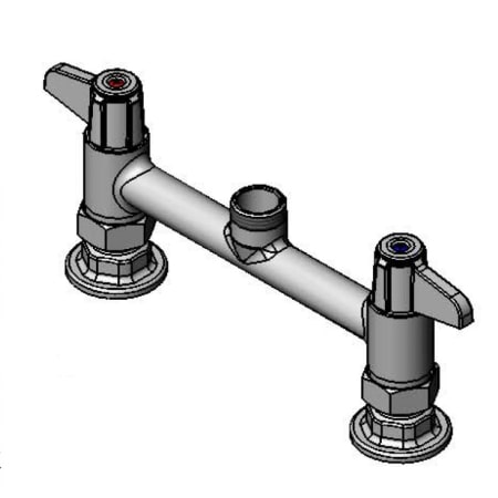 T and S Brass 8" Deck Mounted Utility Faucet with Lever Handles - Less Spout N/A