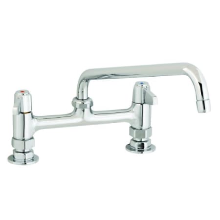 T and S Brass Double Handle 8" Deck Mounted Food Service Faucet Chrome Plated