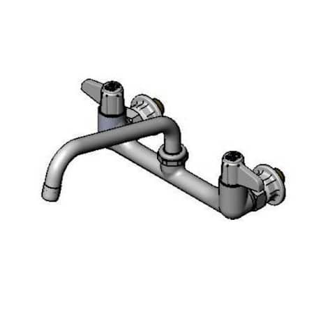 T and S Brass Double Handle 8" Wall Mounted Food Service Faucet Chrome Plated