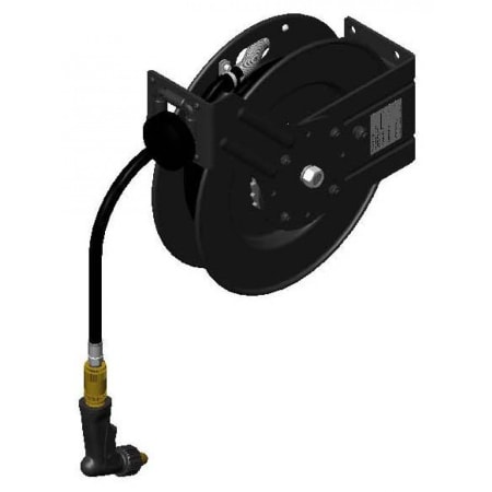 T and S Brass Open Hose Reel with 35' Hose and Water Gun Black