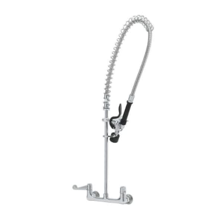 T and S Brass Equip Pre-Rinse Unit: 8" Wall Mount Base with Low-Flow Spray Valve Chrome