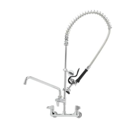 T and S Brass Pre-Rinse, Wall Mount Base, 8" Centers, 6" Wall Bracket, 8" Add-On Faucet Chrome