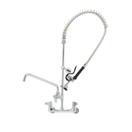 T and S Brass Pre-Rinse, Wall Mount Base, 8" Centers, 6" Wall Bracket, 12" Add-On Faucet EQUIP Chrome
