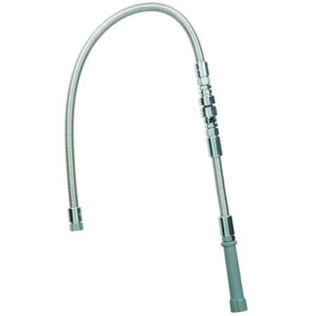 T and S Brass Hose, 44" Flexible Stainless Steel, Backflow Preventer for Continuous Pressure Application Chrome