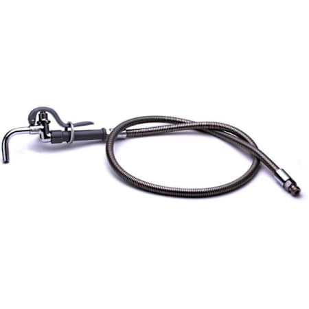 T and S Brass Pot & Glass Filler, Plain End Curved Nozzle, 68" Flexible Stainless Steel Hose N/A