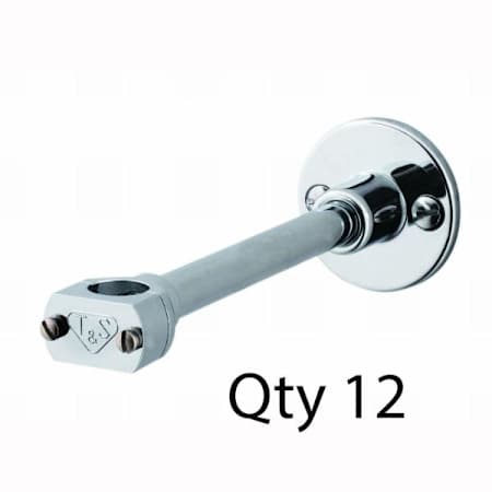 T and S Brass Wall Bracket, 6" Wall Bracket Assembly with Mounting Hardware (Qty 12) Polished Chrome