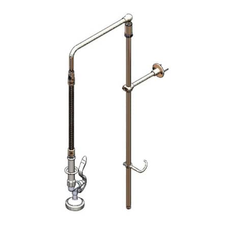 T and S Brass Pre-Rinse Deck Mounted Food Service Faucet Chrome Plated