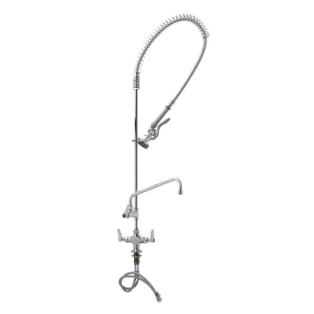 T and S Brass EasyInstall Pre-Rinse, Single Hole Base, 12" Add-On Faucet, 18" Flex Lines Chrome
