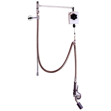 T and S Brass Overhead Swivel Extension Arm Retrofit Kit with 0.65 GPM Spray Valve, 24" Riser, and 68" Hose Chrome
