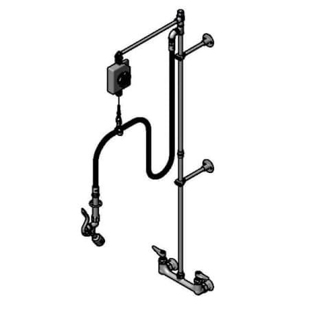T and S Brass Pre-Rinse 8" Wall Mounted Food Service Faucet Chrome Plated