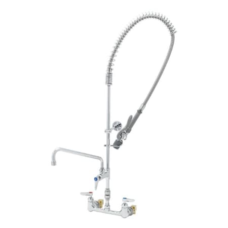 T and S Brass Pre-Rinse 8" Wall Mounted Food Service Faucet Chrome Plated